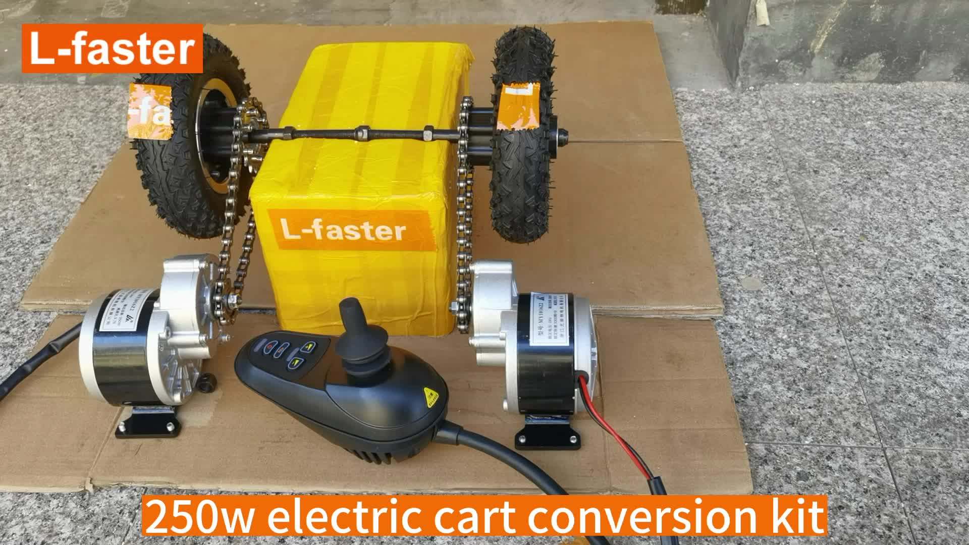 Dual 250W Motor Drive Elektrische Barrow Conversie Kit Gemakkelijk Carry 400lbs 8 Inch Dubbele Wiel Set Voor Elektrische Strand Trolley Fiets Met Reverse (24V250W Max 3kph