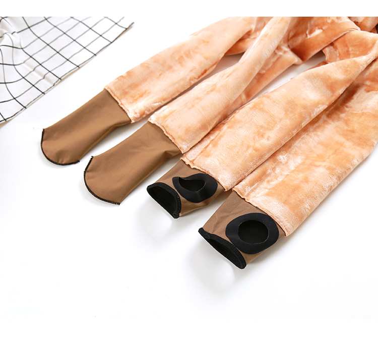 Nhung dày một mảnh trong mùa đông cộng với nhung dày một lớp ấm áp lạnh xà cạp chống chân vớ thời trang nữ