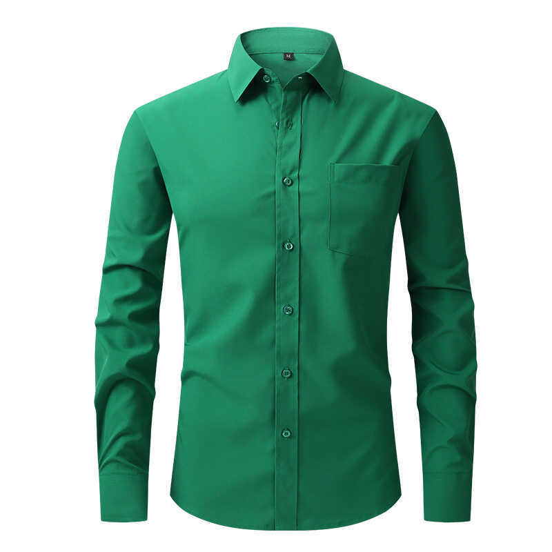 No-Iron Stretch Anti-Wrinkle Shirt for Men, Long-Sleeved Casual Choir Performance Clothing, Colorful Shirt, Loose Fit, Plus Size
