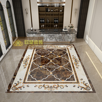 French living room parquet floor tiles simple and elegant entrance hall restaurant imitation water jet marble style tiles