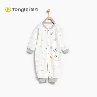 Tongtai cotton newborn clothes baby button jumpsuit 3-24 months male and female baby long sleeve ha clothes climbing suit