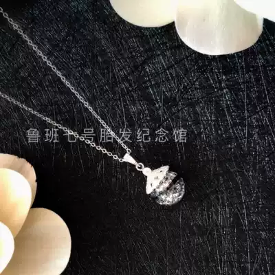 Baby fetal hair pendant S925 sterling silver melon seed buckle necklace custom fetal hair souvenir diy pendant pendant