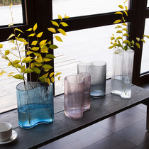 Mandison Nordic minimalist transparent irregular footprints glass vase pendulum with flower arrangement flowers Water raising roses