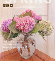 Eurostyle American tennis red light lavish flowers and waves flower opening vase glass transparent flower arranging flowers living room table hem pieces