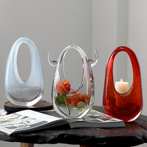 Modern light and luxurious high-end senses hand basket Bauvase swing pieces Living room flower arrangements Creative fashion photographic props