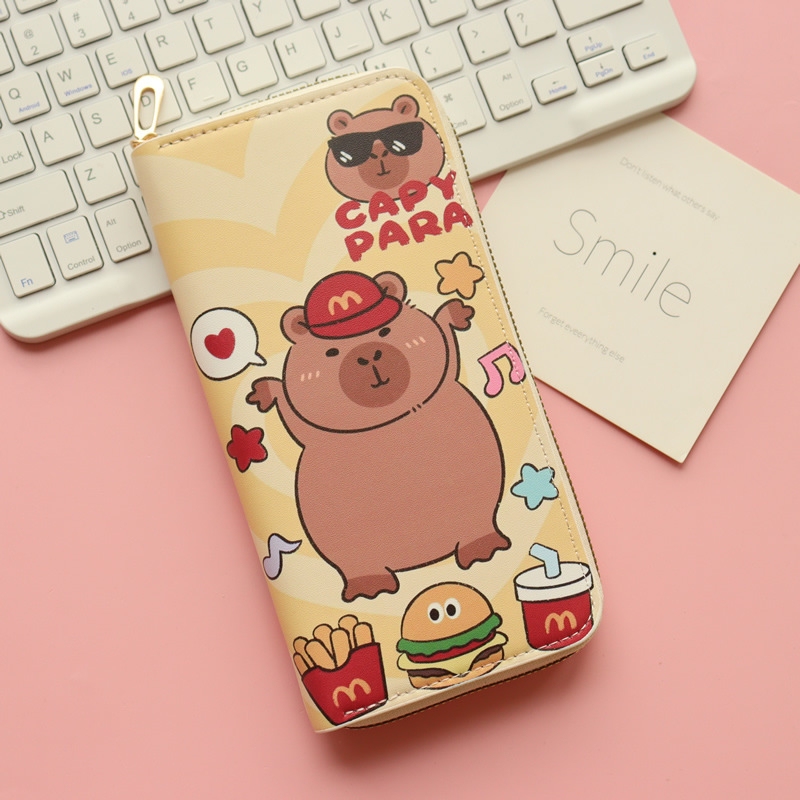 Kapibala Cartoon Capybara Multi-Card Slot Large Capacity Children's Student Long Zipper Wallet Coin Purse for Girls Kapibala Cartoon Capybara Multi-Card Slot Large Capacity Children's Student Long Zipper Wallet Coin Purse for Girls
