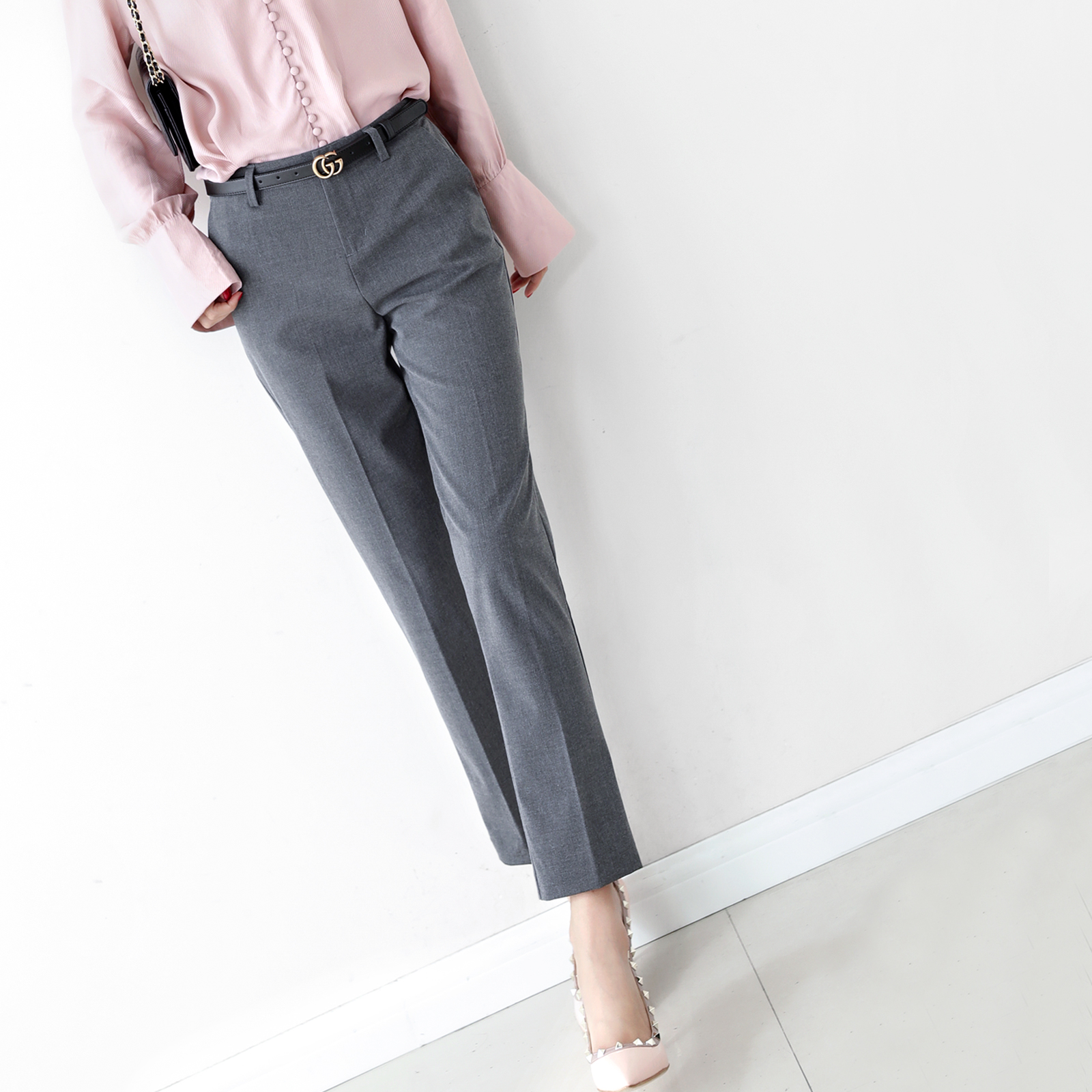 High - level commuter cavity - conditioned gray version is very nice - middle sewing pure nine - point suit pants new