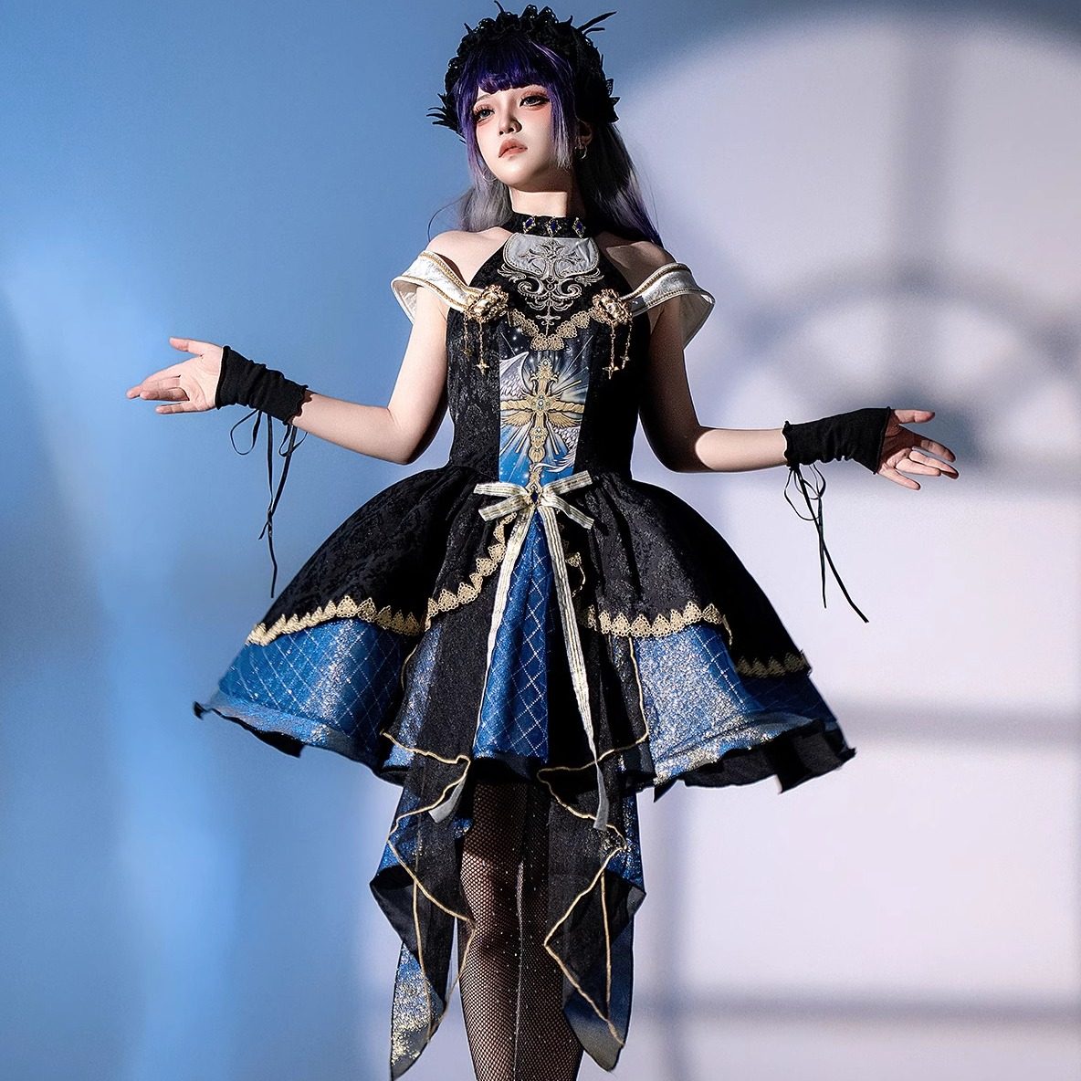 Original cross-universe lolita dress - everyday dark gothic embroidered  print lolita dress: a dreamy choice that