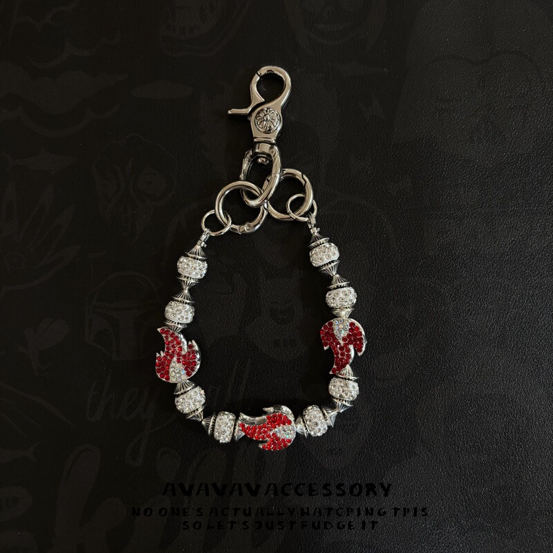 Avavava Subculture Punk Gothic Style Flame-Shaped Keychain Hip-Hop Rock Accessories Bag Chain Avavava Subculture Punk Gothic Style Flame-Shaped Keychain Hip-Hop Rock Accessories Bag Chain