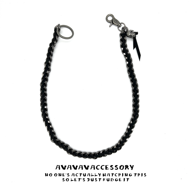 Punk Rock Men's Braided Leather Waist Chain, Personalized Performance Fashion, Street Dance Hip-Hop Versatile Jeans Waist Chain for Men