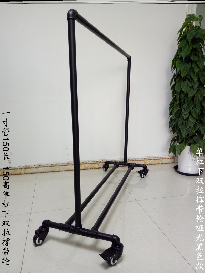 Folding shelf portable simple clothes drying rack floor-to-ceiling single-pole push-to-stand light stall to hang clothes to grow up