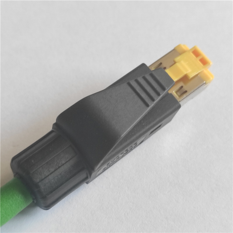 Four-core shielded profinet crystal head pn bus RJ45 plug_EtherCAT network cable 22 24AWG