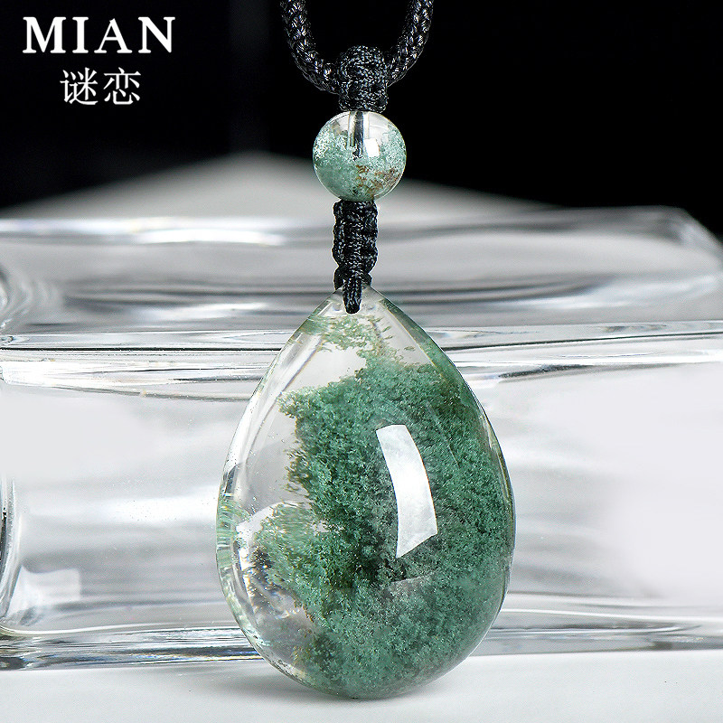 Collection class natural green ghost pendant female polyppot Thousand Hills High Pint Green Ghost crystal pendant male and female