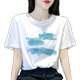 Pure cotton T-shirt with niche design and short sleeves