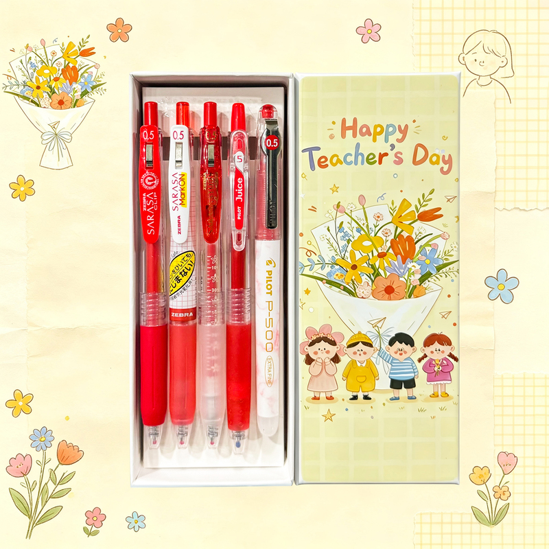 [Teacher's Day Gift Box] Japanese Zebra Pilot Mitsubishi Red Gel Pen Jj15 Retractable Pen as a Gift for Teachers