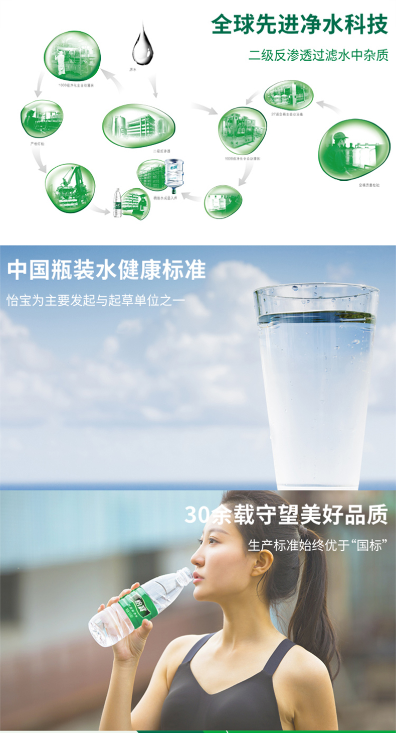 怡宝饮用水 纯净水 555ml*12瓶/箱 图4