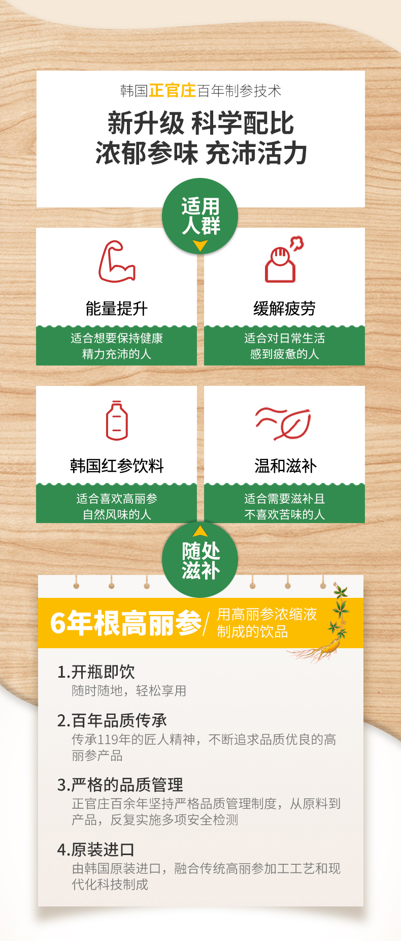 小神价 韩国国礼级品牌 正官庄 6年根高丽参元液 100ml*10瓶 提升免疫力 图5