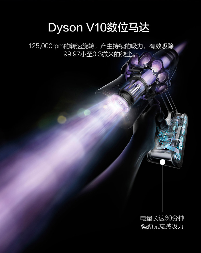戴森 V10 Fluffy 手持式无绳吸尘器 配4个吸头 图9