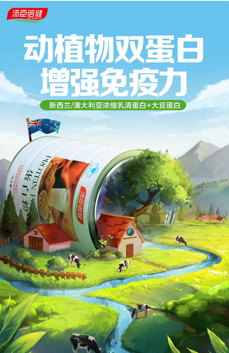 汤臣倍健 乳清+大豆蛋白 蛋白粉 提高免疫力 450g*2盒 高档礼盒装 图4