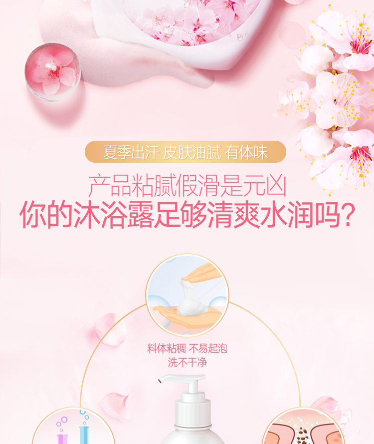 天猫超市 多芬 樱花甜香滋养沐浴乳 1kg*2瓶 送190ml+400g 图2