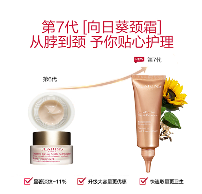 Clarins 娇韵诗 第7代 焕颜紧致颈霜 75ml 双重优惠折后￥426包邮包税 88VIP会员还可95折