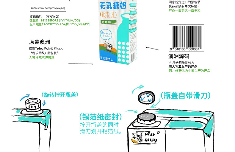 我们买过 澳大利亚 放牧原生 无乳糖低脂牛奶 1L*6盒*2件 图9