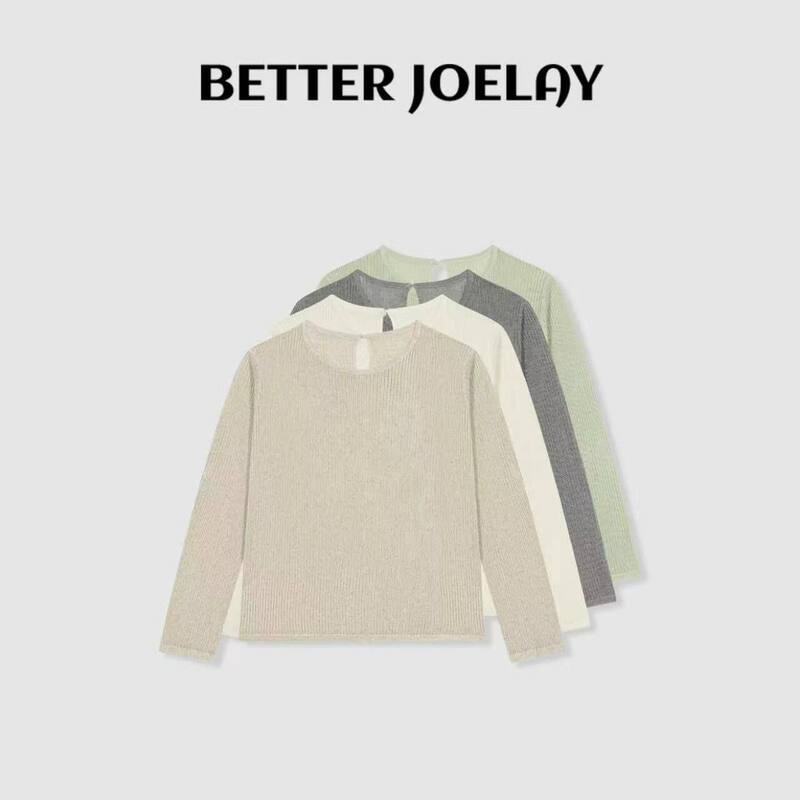 Zhou Mingxing-[Middle Ground] Tencel Linen Casual Versatile Knitted Sweater Gentle and Versatile Ws9221