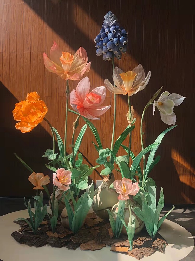 Large giant paper art flower handmade custom paper flower sales office shopping mall decoration props scene layout beautiful Chen