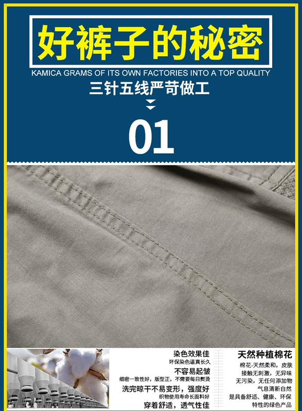 Mùa hè mới trung niên quần short nam rộng kích thước lớn cotton giản dị chất béo cha tải eo đàn hồi quần năm điểm
