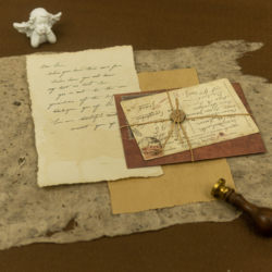Jane Austen | Uncle Pepper's Handmade Coffee-Dyed Retro Brown Old Letter Paper Envelope Set Hand-Torn Edge Love Letter