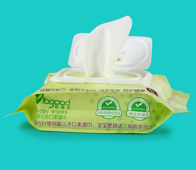 Khăn lau trẻ em 80 miếng 4 gói tay em bé dùng một lần đặc biệt mông ướt khăn giấy có nắp trẻ em lau giấy ướt bobby
