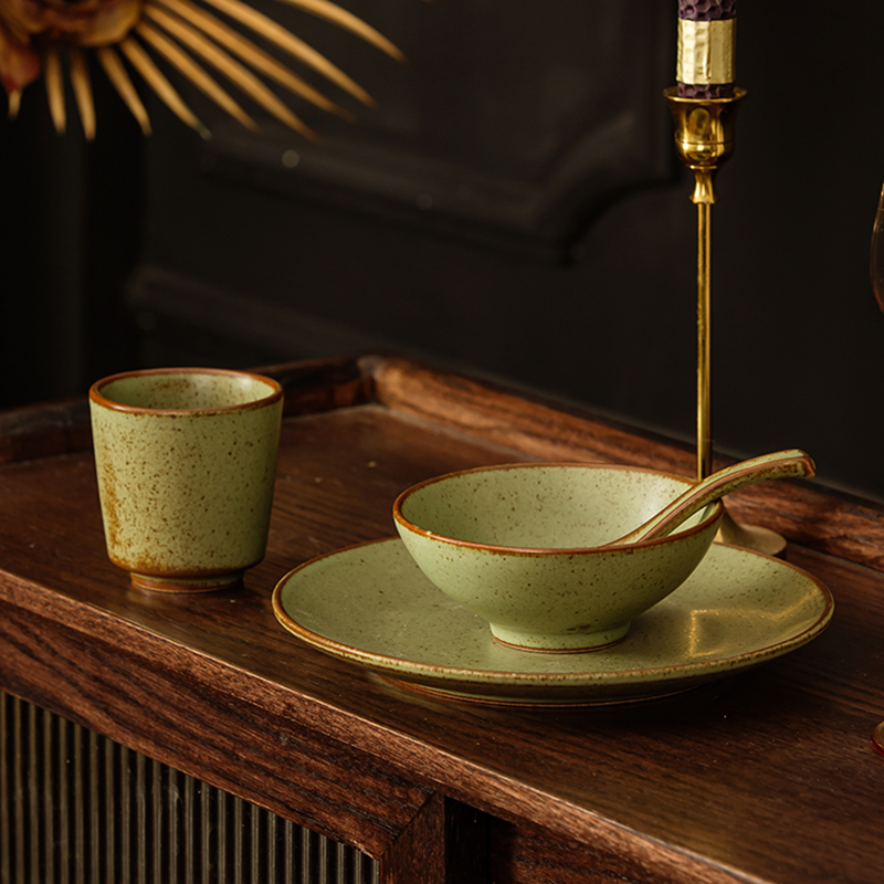 Jingdezhen Hotel Supplies Creative Tableware Set Personalized Restaurant Table Setting Tableware Four-Piece Set Hotel Club Bowls and Plates