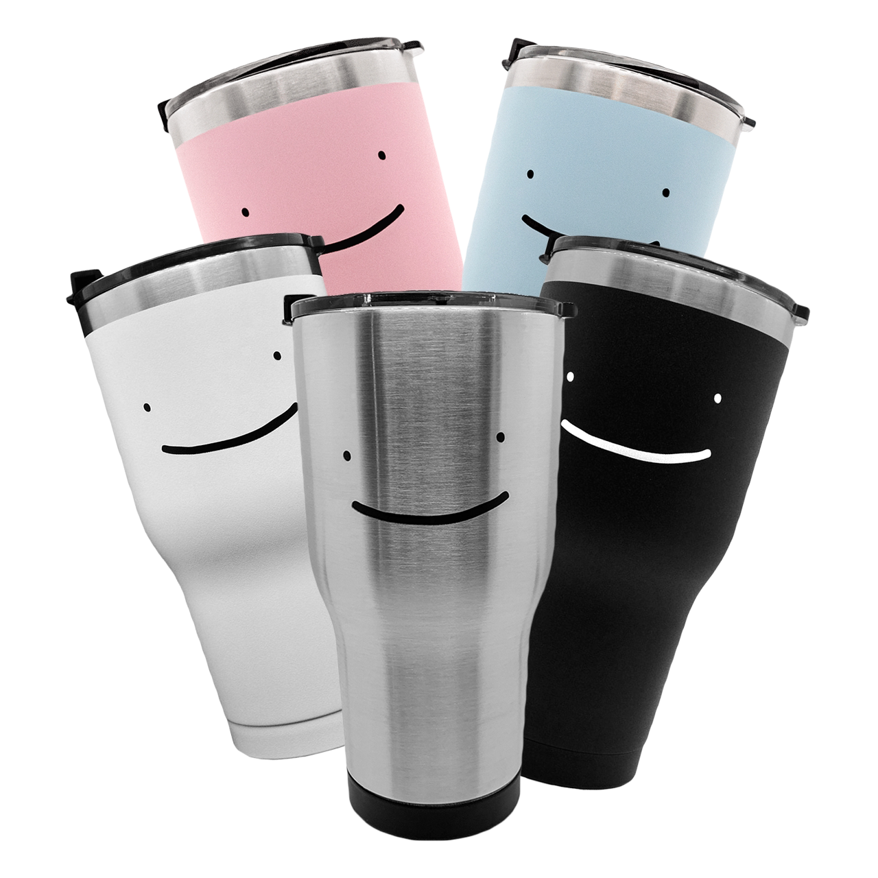 (Spot in seconds)Dream Classic Smile Flat Cup Black and White Cartoon Student Water Cup