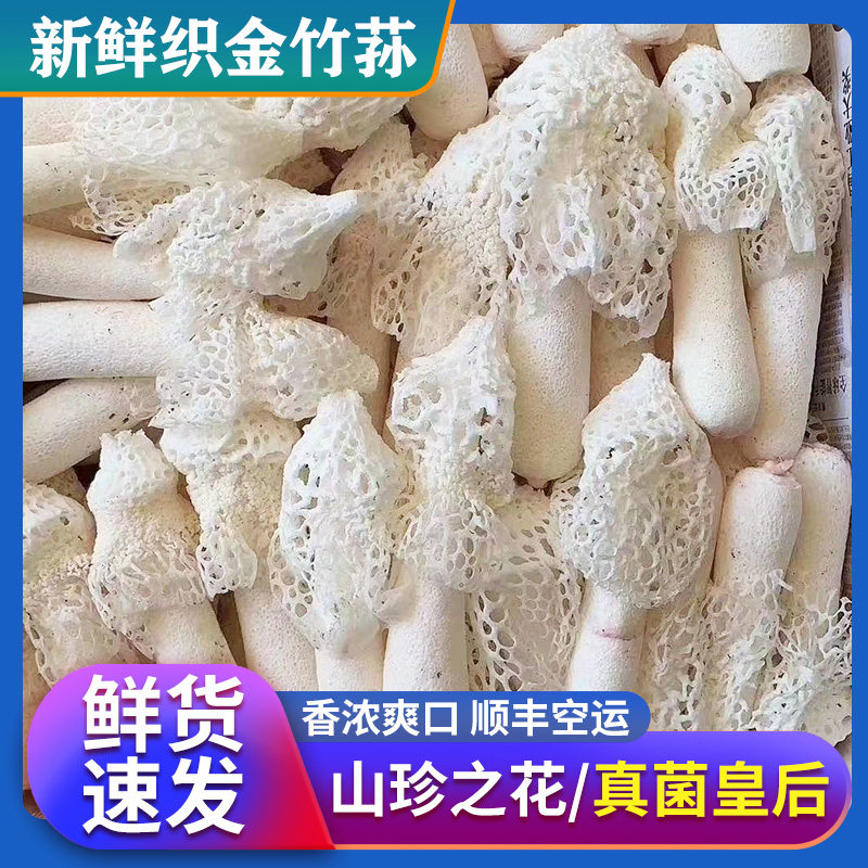 Freshly Woven Gold Bamboo Sheng Plateau Special Produce Fresh Red Flowers Bamboo Mushrooms Hot Pot hot pot soup ingredients 500g Shunfeng