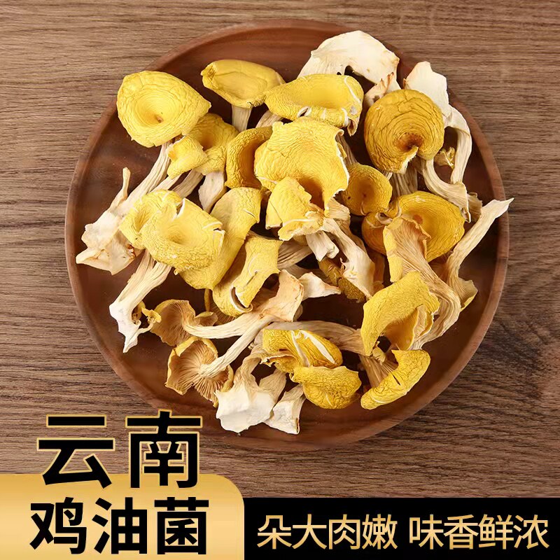 Chicken oil fungus dry goods Yunnan native authentic wild golden mushroom elm mushroom 250g soup delicious