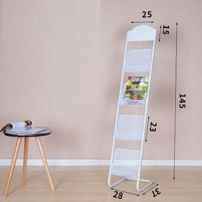 Portable small vertical display single page newspaper information folding page flyer magazine stand advertising landing storage
