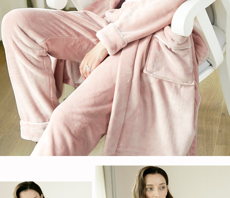 Mùa đông cặp đôi áo choàng hai mảnh phù hợp dày ấm san hô lông cừu thanh niên nữ áo choàng tắm flannel kích thước lớn đồ ngủ nam đồ bộ pijama