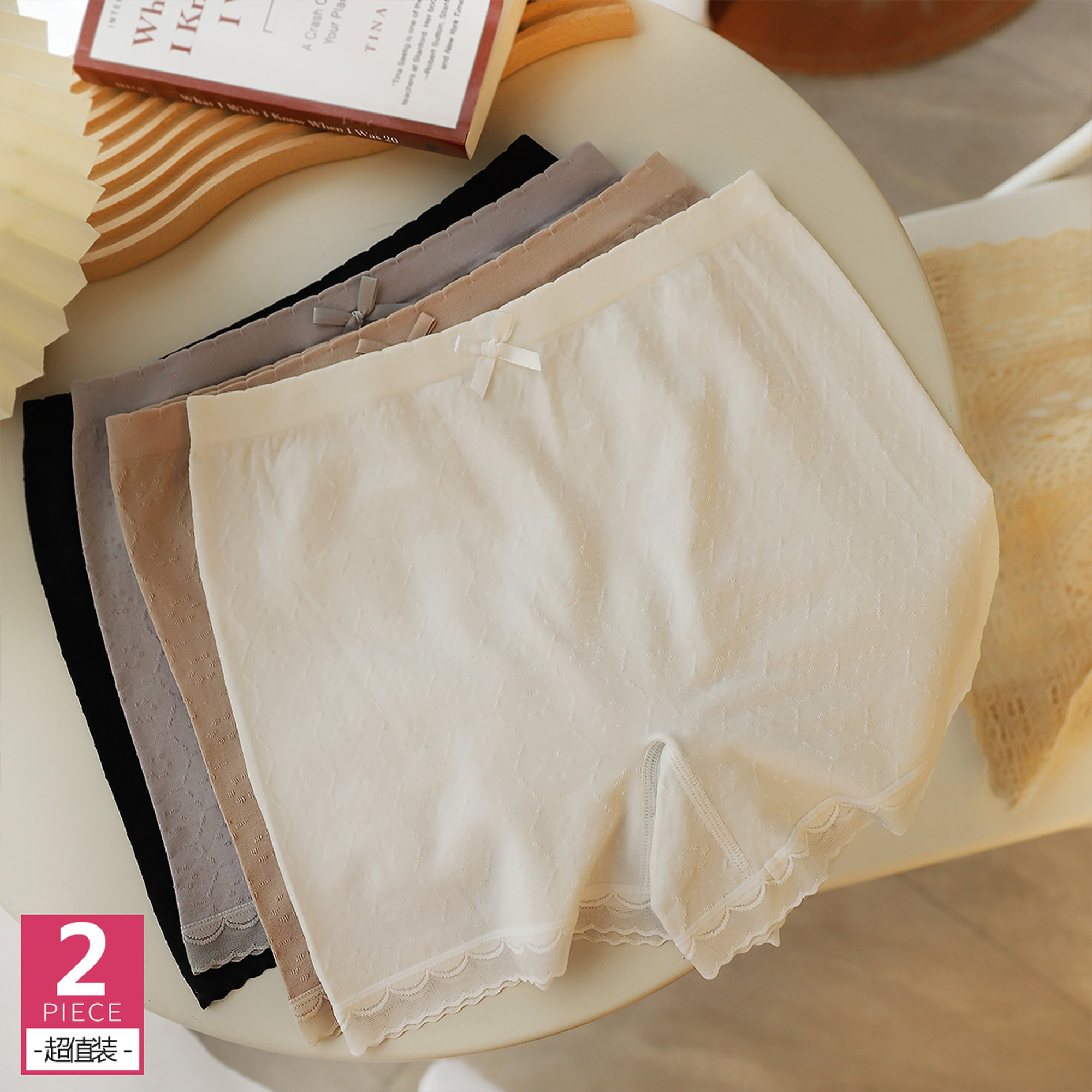 Mordell traceless cotton does not roll edge anti-light safety pants women's summer shorts cotton plus size leggings outside wear three points