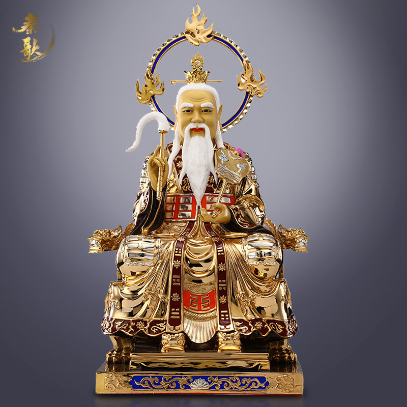 Qin Song Copper Golden Three Clear Path Ancestral Statue of the Emperor of the Qin Dynasty dedicated to the family of Taoiseach and the family of the Taoiseach of the Taoiseach.