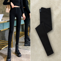 Black leggings women wear thin spring and autumn winter 2021 New High waist slim pants plus velvet magic pants