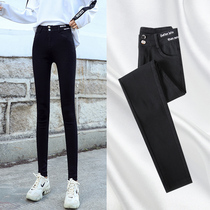 Black leggings women autumn and winter plus velvet padded cotton pants 2021 explosive high waist slim little feet magic pants