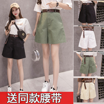 Casual shorts women high waist 2021 new summer loose wide legs five-point pants size fat mm slim a hot pants