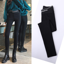 Black velvet leggings women wear autumn and winter thick cotton pants 2021 New High waist slim small feet magic pants