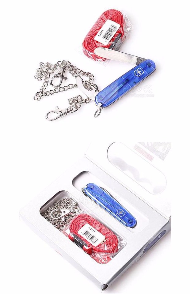 Victorinox Swiss Army Knife 84MM Bộ dao bắt đầu Bộ dây nylon Dây trong suốt Màu xanh đỏ Dao Thụy Sĩ bộ dụng cụ đa năng mini