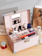 New Retro Suitcase, Internet Celebrity Password Lock Cosmetic Case, Large Capacity Double-Layer Beauty Case, Travel Storage Box