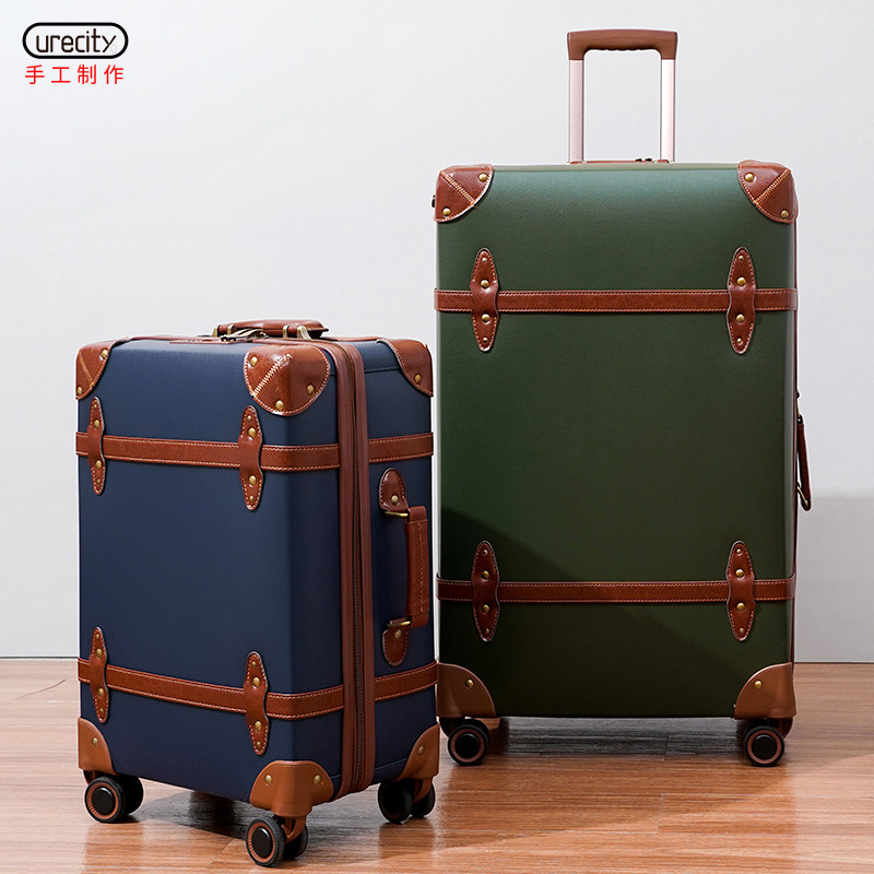 Retro Suitcase Male Student Customs Code Lock Large Capacity Suitcase Leather Case Lalever Box Woman 28 inch Bracelet