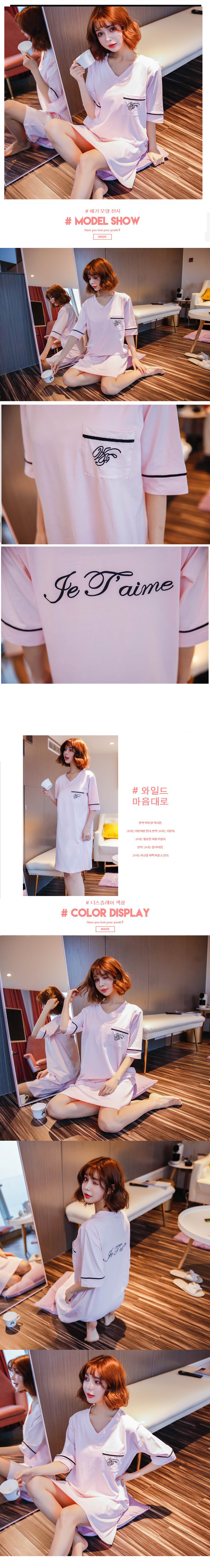 Cotton ngắn tay ngực pad nightdress nữ mùa hè miễn phí áo ngực phần mỏng cotton lỏng đồ ngủ nhà ăn mặc có thể được đeo