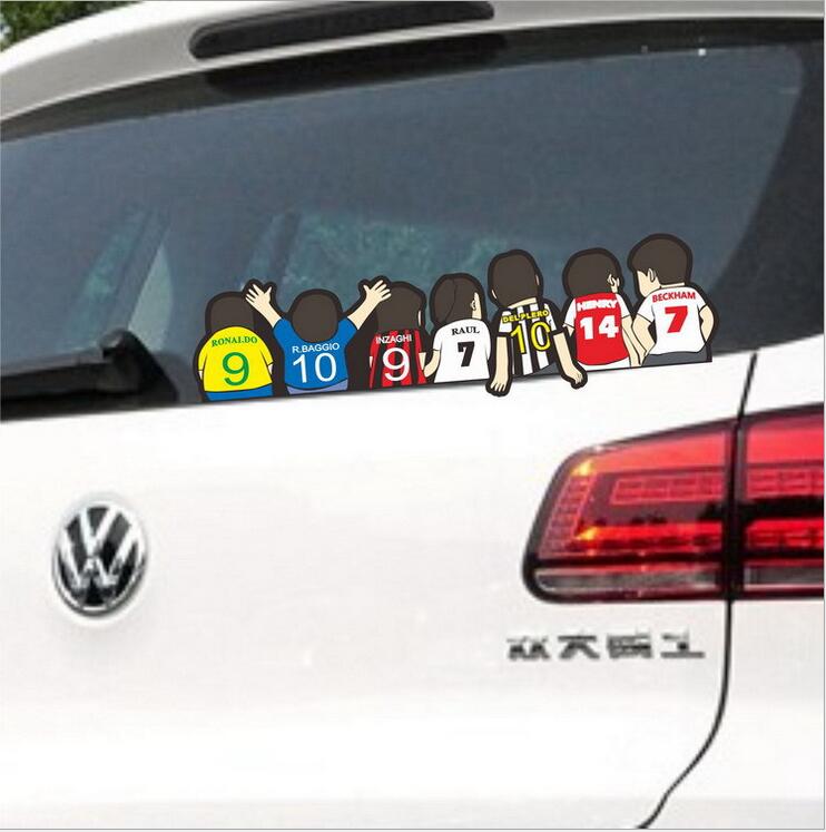 Soccer car sticker Messika Ronaldo personalized car tail sticker Champions League Real Madrid Barcelona car sticker cover scratch sticker - Taobao