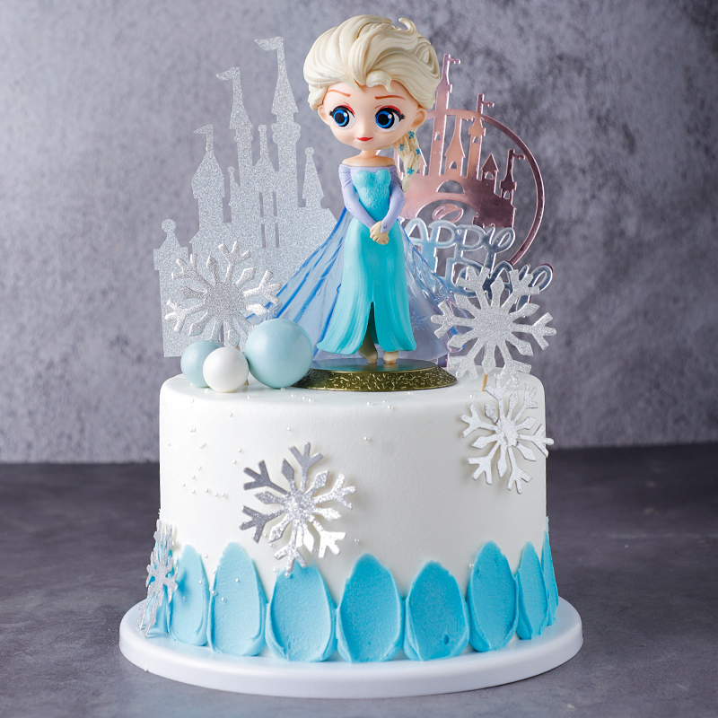 Aisha Princess cartoon cake model simulation 2021 new net red plastic birthday cake sample