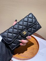 2023 new genuine leather rhombus length wallet lady buckle large capacity mobile phone bag documents zero money integrated money clip